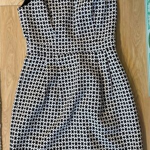 White House Black Market Strapless Black and White Dress